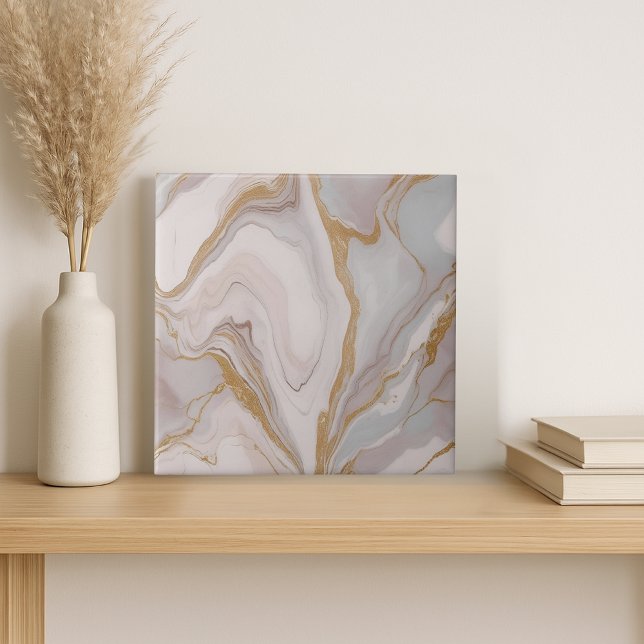 Elegant Blush & Gold Marble Ceramic Tile (Creator Uploaded)