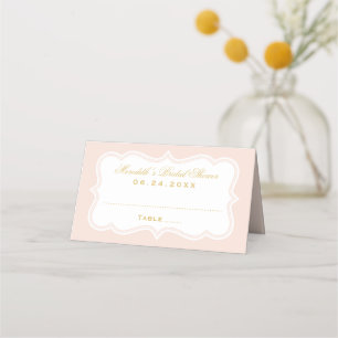 Elegant Blush Gold Wedding Bridal Shower Place Card