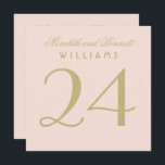 Elegant Blush Gold Wedding Monogram Table Number<br><div class="desc">Simple and elegant table numbers feature a wedding monogram and two-sided square-shaped design in blush pink and gold colours (can be customised to match your colour scheme).  Customise and add each table number card to your shopping cart individually.</div>