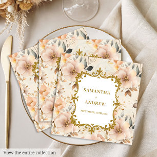 Elegant Blush Gold Wedding Paper Napkins