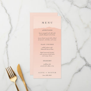 Elegant Blush Gradient Wedding Menu