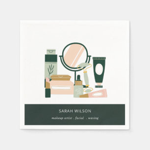 Elegant Blush Green Makeup Artist Cosmologist Napkin