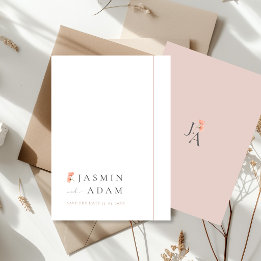 Elegant Blush Minimal Floral Save The Date