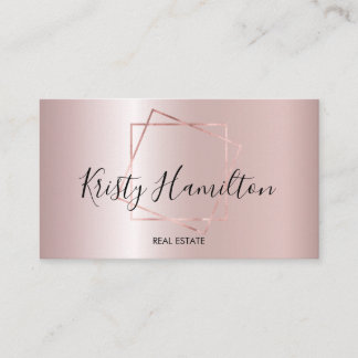 Elegant Blush & Navy Professional Real Estate Business Card
