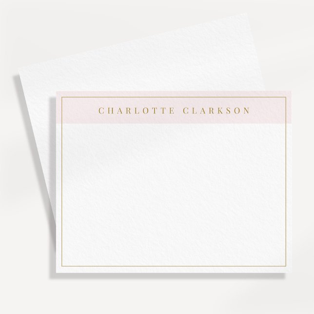 Elegant Blush Note Card with Gold Frame (Creator Uploaded)
