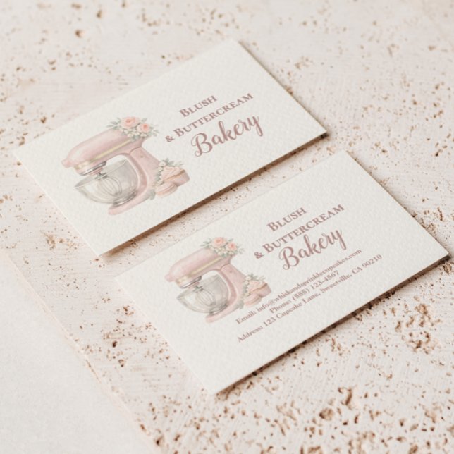 Elegant Blush Patisserie Bakery Business Card (Creator Uploaded)