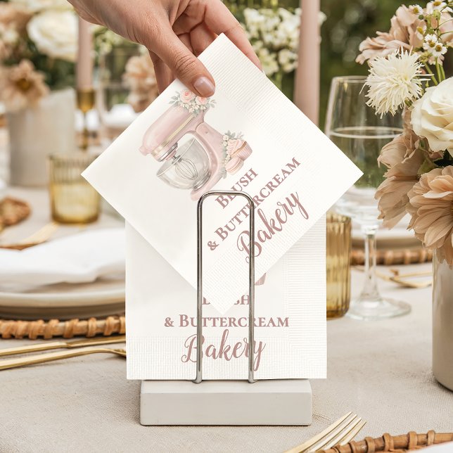Elegant Blush Patisserie Bakery Business Napkin (Creator Uploaded)