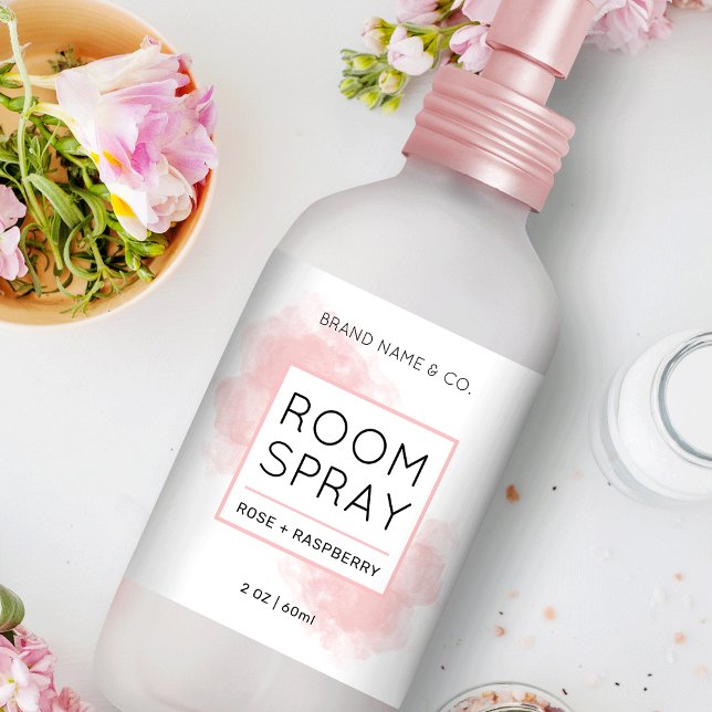 Elegant Blush Pink 2 OZ Room Spray Bottle Label (Brand your air fresheners with this feminine room spray bottle label)