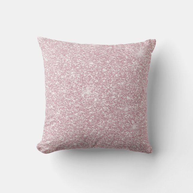 Elegant blush pink abstract trendy girly glitter cushion (Front)