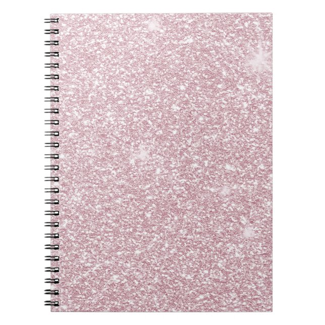 Elegant blush pink abstract trendy girly glitter notebook (Front)