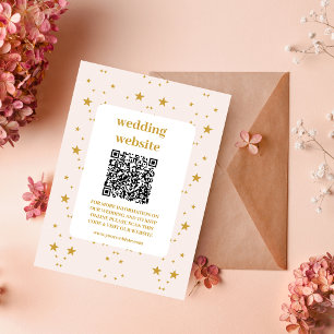 Elegant Blush Pink and Gold Celestial Wedding Enclosure Card