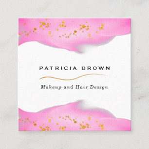 Elegant Blush Pink And Gold Glitter Square Business Card