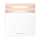 Elegant Blush Pink and Gold Stripes Name
