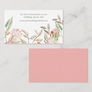 Elegant Blush Pink Australian Floral Website Card. Enclosure Card