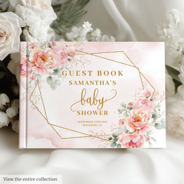Elegant blush pink baby shower girl guest book (Elegant blush pink baby shower girl guest book)