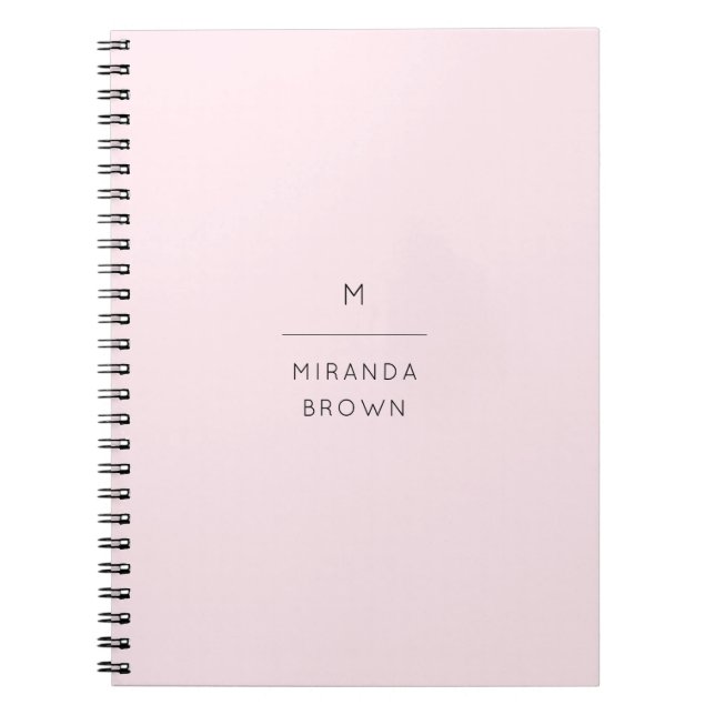 Elegant Blush Pink Black Minimalist Classy Chic Notebook (Front)