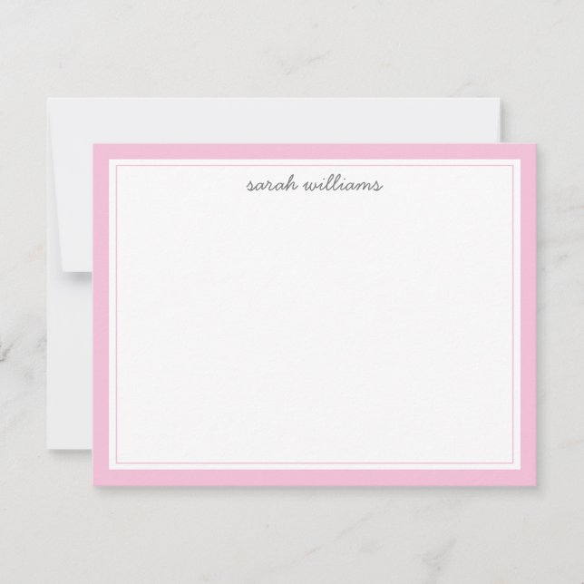 Elegant Blush Pink Border Minimal Card (Front)