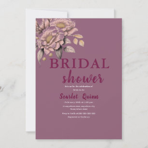 Elegant blush pink botanical flower  bridal shower invitation
