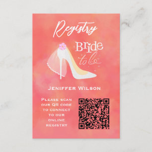 Elegant Blush Pink Bridal Shower Bride to Be Enclosure Card