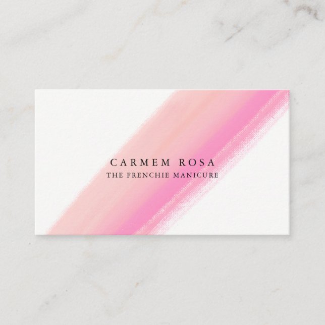 Elegant Blush Pink Brush Strokes Referral Card (Front)