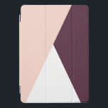 Elegant blush pink & burgundy geometric triangles iPad pro cover<br><div class="desc">Minimalist and modern design representing blush pink,  white and burgundy colour block.</div>