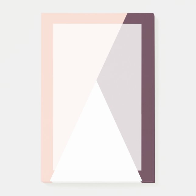 Elegant blush pink & burgundy geometric triangles post-it notes (Front)