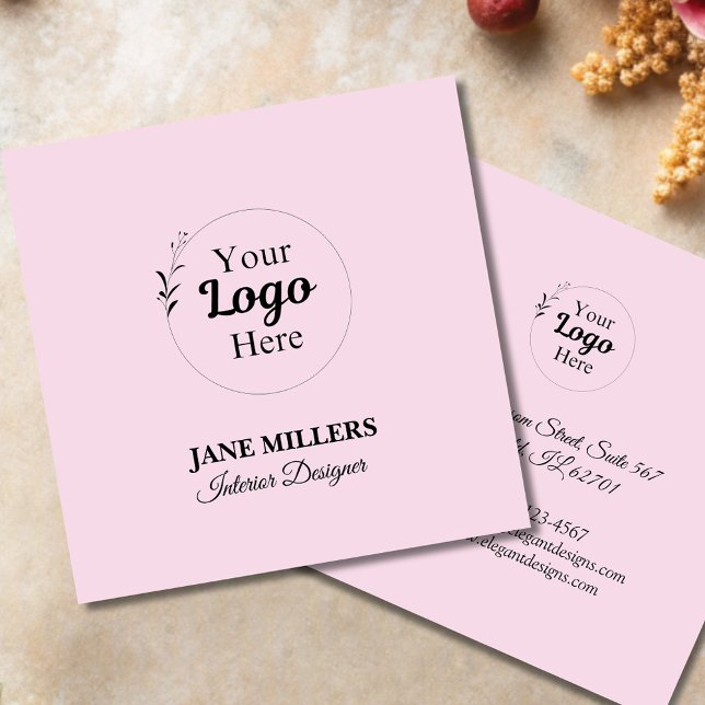 Elegant blush Pink business logo modern  Calling Card (Creator Uploaded)