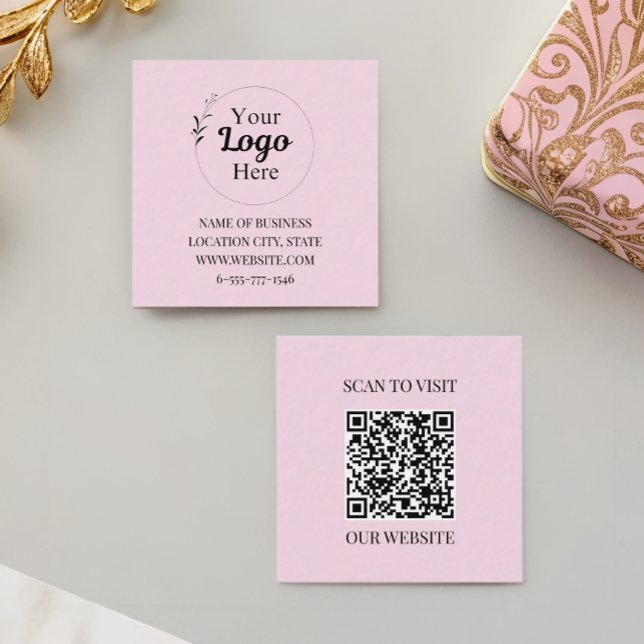 Elegant blush Pink business logo modern  Calling Card (Creator Uploaded)