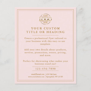 Elegant Blush Pink Business Logo Promotional Flyer