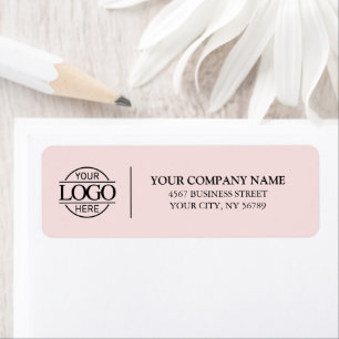 Elegant Blush Pink Business Logo Return Address Label