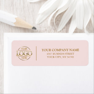 Elegant Blush Pink Business Logo Return Address Label