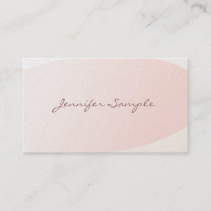 Elegant Blush Pink Calligraphy Plain Trendy Luxury Business Card