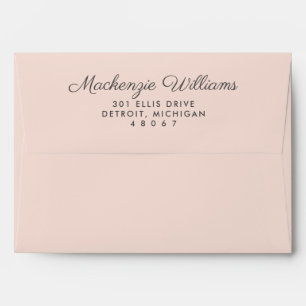 Elegant Blush Pink Calligraphy Wedding Envelope