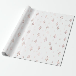 Elegant blush pink christmas trees wrapping paper