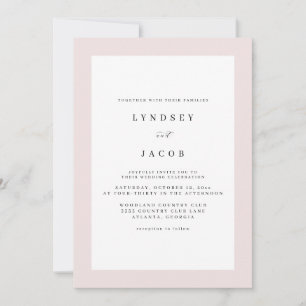 Elegant Blush Pink Classic Wedding Invitation