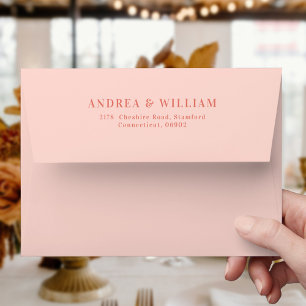 Elegant Blush Pink Coral Wedding Envelope