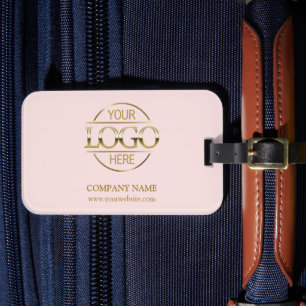 Elegant Blush Pink Corporate Company Business Logo Luggage Tag