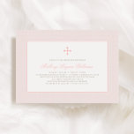 Elegant Blush Pink Cross Pattern Baby Girl Baptism Invitation<br><div class="desc">Simple and sweet baptism invitation design features a pastel blush pink (can be customised) and white cross patterned border design and light pink cross detail with the baby's name in an elegant script font.</div>