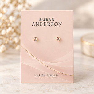 Elegant Blush Pink Custom Jewellery Earring Displa Business Card