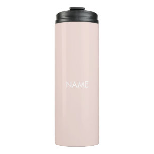 Elegant blush pink custom name text monogram thermal tumbler