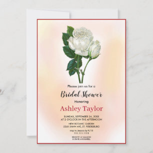 Elegant blush pink dusty boho floral Bridal Shower Invitation