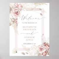 Elegant Blush Pink Dusty Rose Wedding Welcome