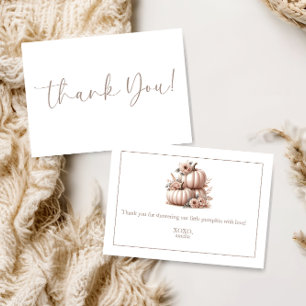 Elegant Blush Pink Fall Pumpkin Thank you Card
