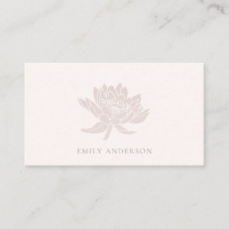 ELEGANT BLUSH PINK FAUX ROSE GOLD LOTUS FLORAL BUSINESS CARD
