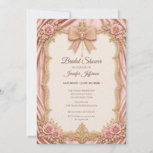Elegant Blush Pink Floral Bridal Shower Invitation