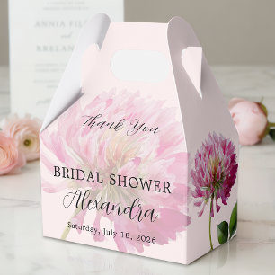Elegant Blush Pink Floral Bridal Shower Thank You Favour Box