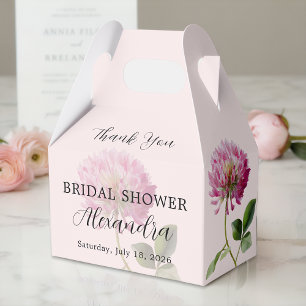 Elegant Blush Pink Floral Bridal Shower Thank You Favour Box
