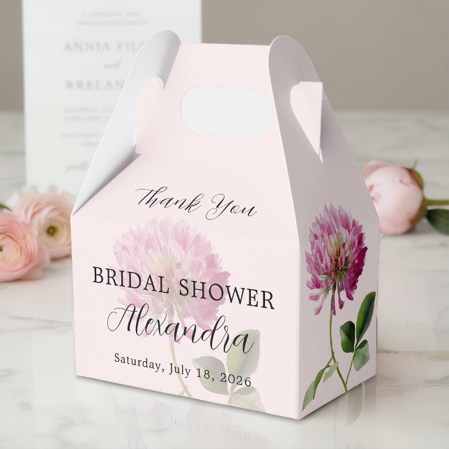 Elegant Blush Pink Floral Bridal Shower Thank You Favour Box (Creator Uploaded)