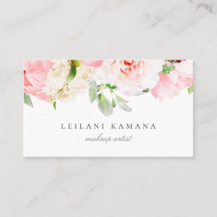 Elegant Blush Pink Floral Business Card