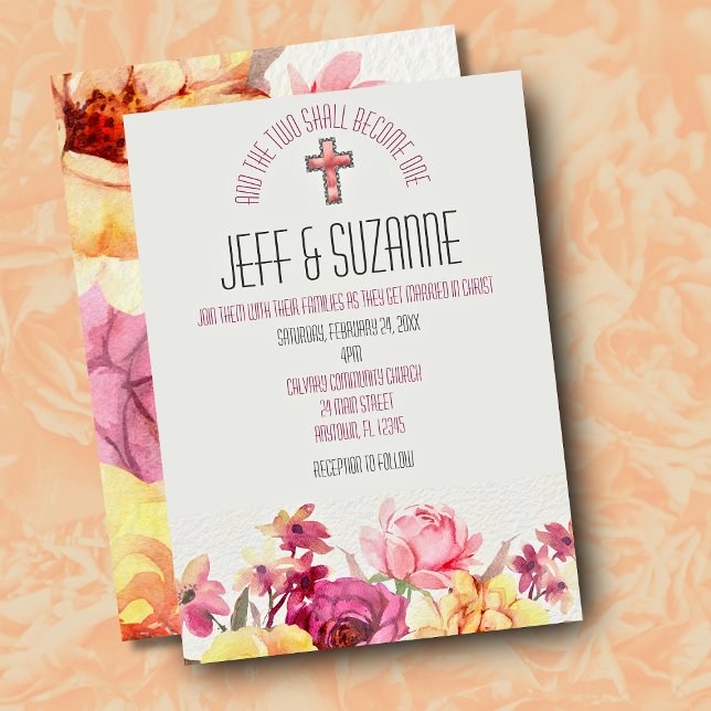Elegant Blush Pink Floral Inspirational Wedding Invitation (Elegant Blush Pink Floral Inspirational Wedding Invitation)